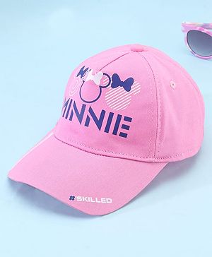 Pine Kids Disney 100% Cotton Woven Summer Cap With Minnie Mouse Family Graphics Blue - Diameter 51 cm