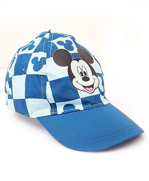 Babyoye Disney 100% Cotton Summer Cap With Mickey Mouse Family Graphics Light Blue - Circumference 48 cm