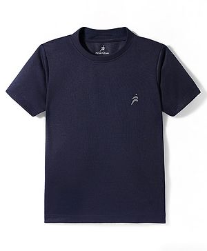 Pine Active Half Sleeves Solid Colour T-Shirt - Navy Blue