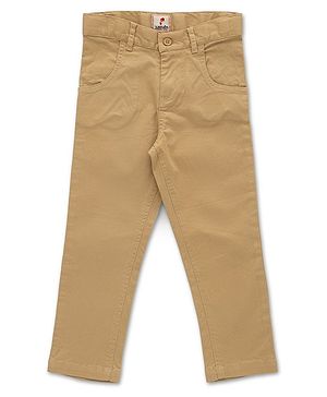 JusCubs Cotton Solid Trousers - Beige