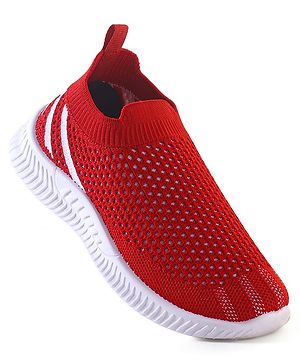 Pine Kids Slip On Knitted Sneakers - Red