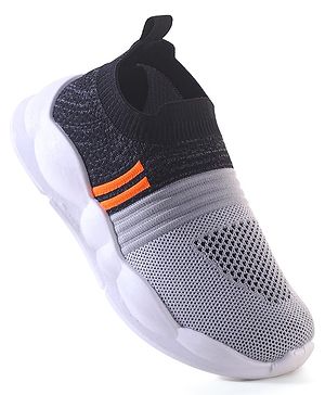 Pine Kids Slip On Knitted Sneakers - Grey & Black