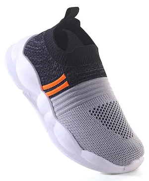 Pine Kids Slip On Knitted Sneakers - Grey
                      & Black