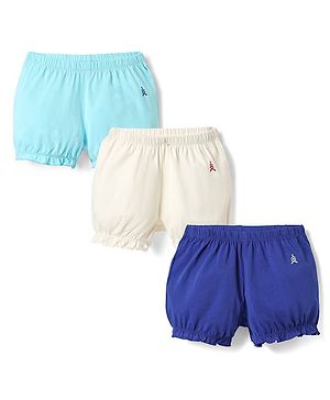 Pine Kids Cotton Elastane Knit Solid Bloomers Pack of 3 (Color May Vary)