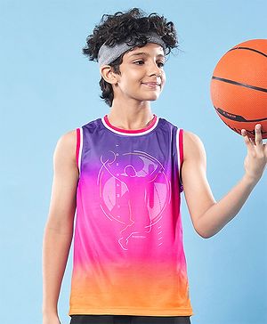 Pine Active Knit Sleeveless High Stretch T-Shirt With Ombre Effect - Multicolor