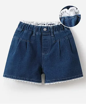 Mark & Mia Denim Washed Solid
                              Colour Shorts - Navy Blue