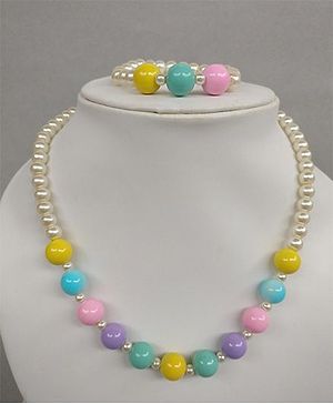 Tiny Closet Pearl Necklace & Bracelet - Multicolor