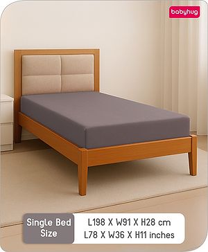 Babyhug 100% Cotton Waterproof Fitted Mattress Protector Cover - Grey