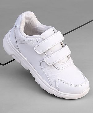 Pine Kids Velcro Closure School Shoes - White