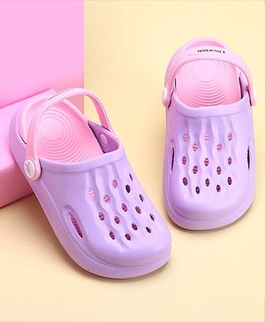 Pine Kids Clogs with Back Strap - Purple & Pink