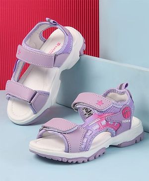 Cute Walk by Babyhug Solid Colour & Velcro Closure Sandals - Purple
