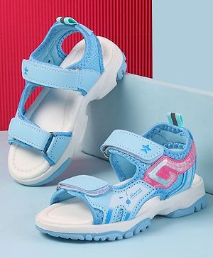 Cute Walk by Babyhug Velcro Closure Sandals with Text Print - Light Blue