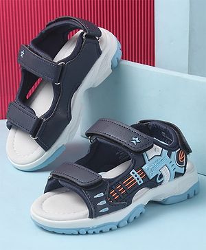 Cute Walk by Babyhug Velcro Closure Sandals with 3D Applique - Navy Blue