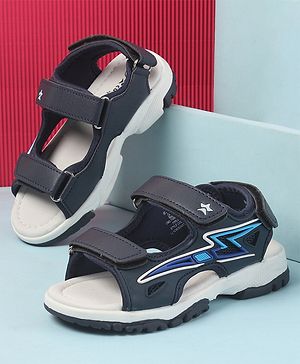 Cute Walk by Babyhug Velcro Closure Sandals with 3D Applique - Navy Blue