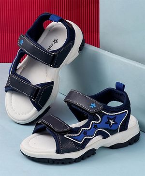 Cute Walk by Babyhug Sandals with Velcro Closure & Star Applique - Navy Blue