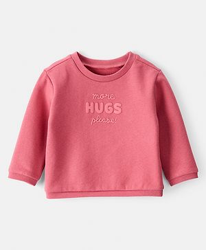 Carter's Knit Full Sleeves Pullover Sweatshirt with Text Print - Pink