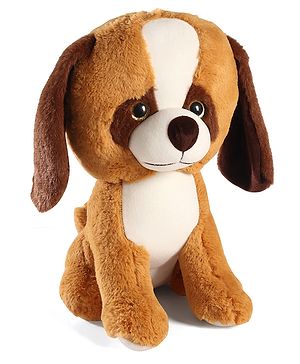 Babyhug Glitter Eyes Dog Soft Toy Brown - Height 38 cm