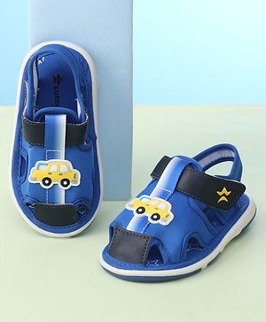 Cute Walk by Babyhug Velcro Closure Sandals With Car Applique - Blue
