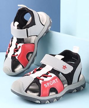 Cute Walk by Babyhug Velcro Closure Sandals With Sport Print - Red