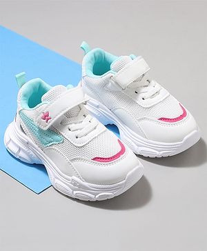 Cute Walk by Babyhug Velcro Closure Sneaker with Tape Detailing - Blue & White