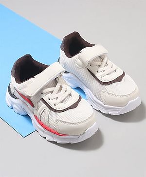 Cute Walk by Babyhug Velcro Closure Sneaker with Tape Detailing - Beige