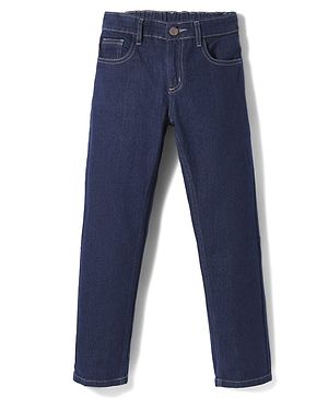 Pine Kids Denim Woven Full Length Solid Colour Jeans - Navy Blue