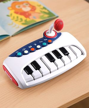 Babyhug Musical Piano with Microphone| Battery Operated|Teaching Mode| Record & Play Mode| Volume Control| Fun Lights|(Colour may vary)