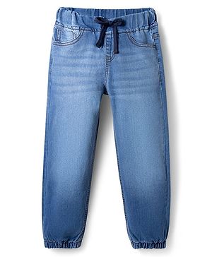 Pine Kids Denim Woven Full Length Washed Jeans - Blue