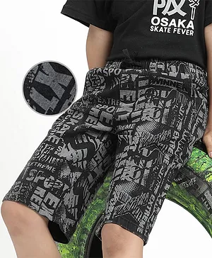 Pine Kids Woven Mid Calf Printed
                              Washed Denim Jeans - Black