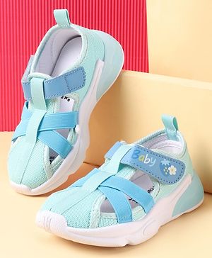 Cute Walk by Babyhug Velcro Closure Sandals with Baby Print - Light Blue