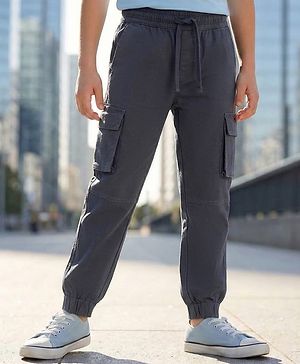 Pine Kids Woven Full Length Trouser With Cargo Pockets - Charcoal Grey