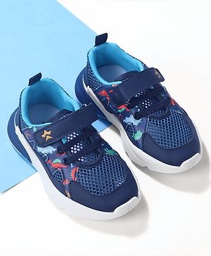 Cute Walk By Babyhug Velcro Closure Sneakers With Lace Detailing - Navy Blue