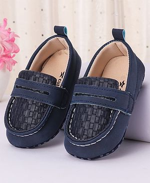 Cute Walk by Babyhug Slip On Solid Color Booties - Navy Blue
