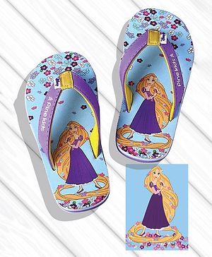 Pine Kids Disney Slip On Flip Flops With Rapunzel Print - Light Blue