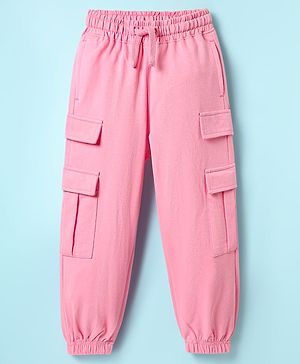 Pine Kids Cotton Knit Full Length Solid Lounge Pant - Pink