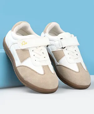 Babyoye Velcro Closure Casual Shoes - White
                      & Beige