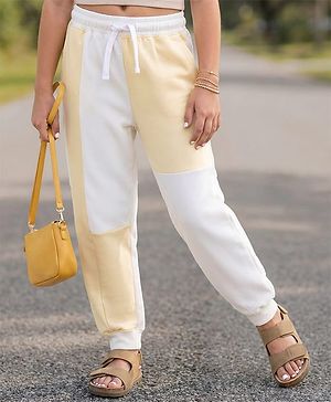 Pine Kids 100% Cotton Full Length Cut & Sew Lounge Pant - Light Yellow & White