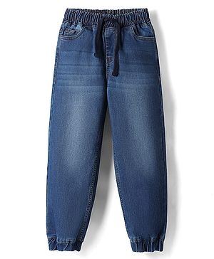 Pine Kids Denim Woven Full Length Washed Jeans - Navy Blue