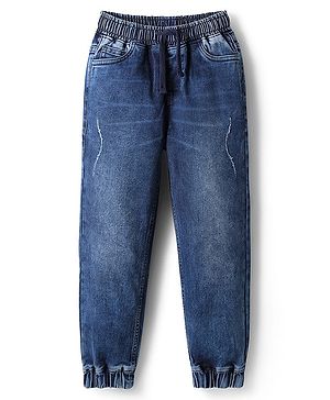 Pine Kids Denim Woven Full Length Washed Jeans - Blue