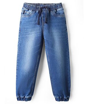 Pine Kids Denim Woven Full Length Washed Jeans - Blue