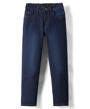 Pine Kids Denim Woven Full Length Washed Jeans - Navy Blue