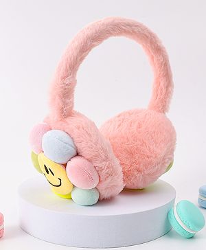 Babyhug Ear Muffs with Smiley Design - Pink