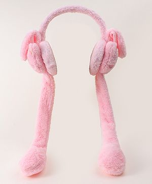 Babyhug Ear Muffs with Bear Design - Pink