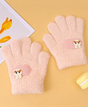 Babyhug Gloves with Patch Detailing - Light Pink