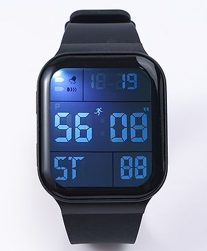 Pine Kids Solid Digital Watch Free Size - Black