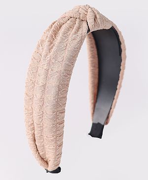 Pine Kids Hair Band Knot Detailing with Textured Design - Light Brown