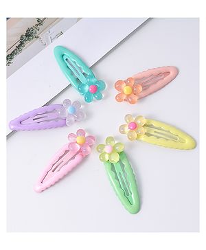 Babyhug Floral Designed Snap Clips Set of 6 - Multicolor