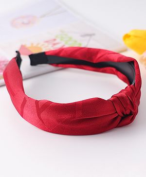 Pine Kids  Free Size Hair Band with Knot Detailing - Red