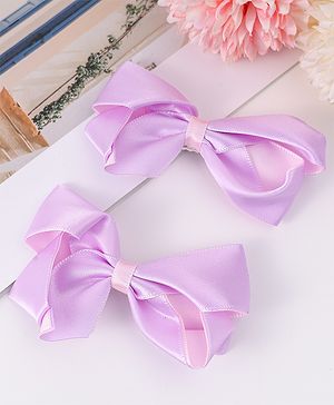 Pine Kids Bow & Butterfly Clips Pack of 2 Free Size - Purple