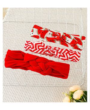 Babyhug Headbands with Knot Detailing Pack of 3 - Red